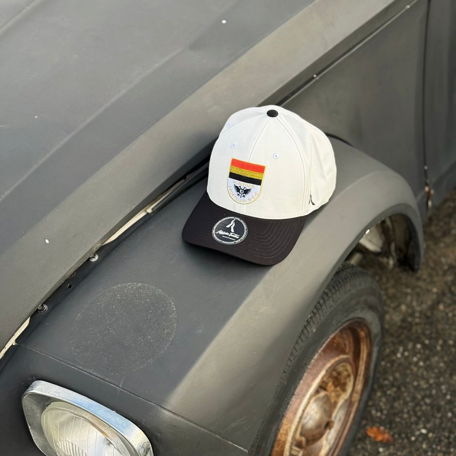 NEC baseball cap · Off-white & black