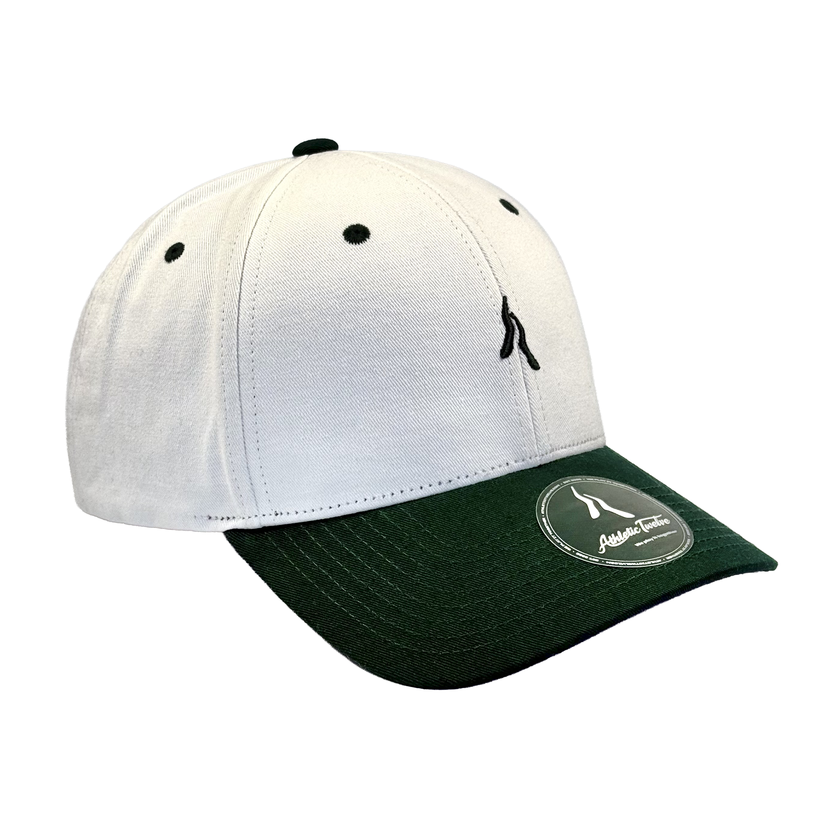 Athletic Twelve baseball cap · Off-white & green