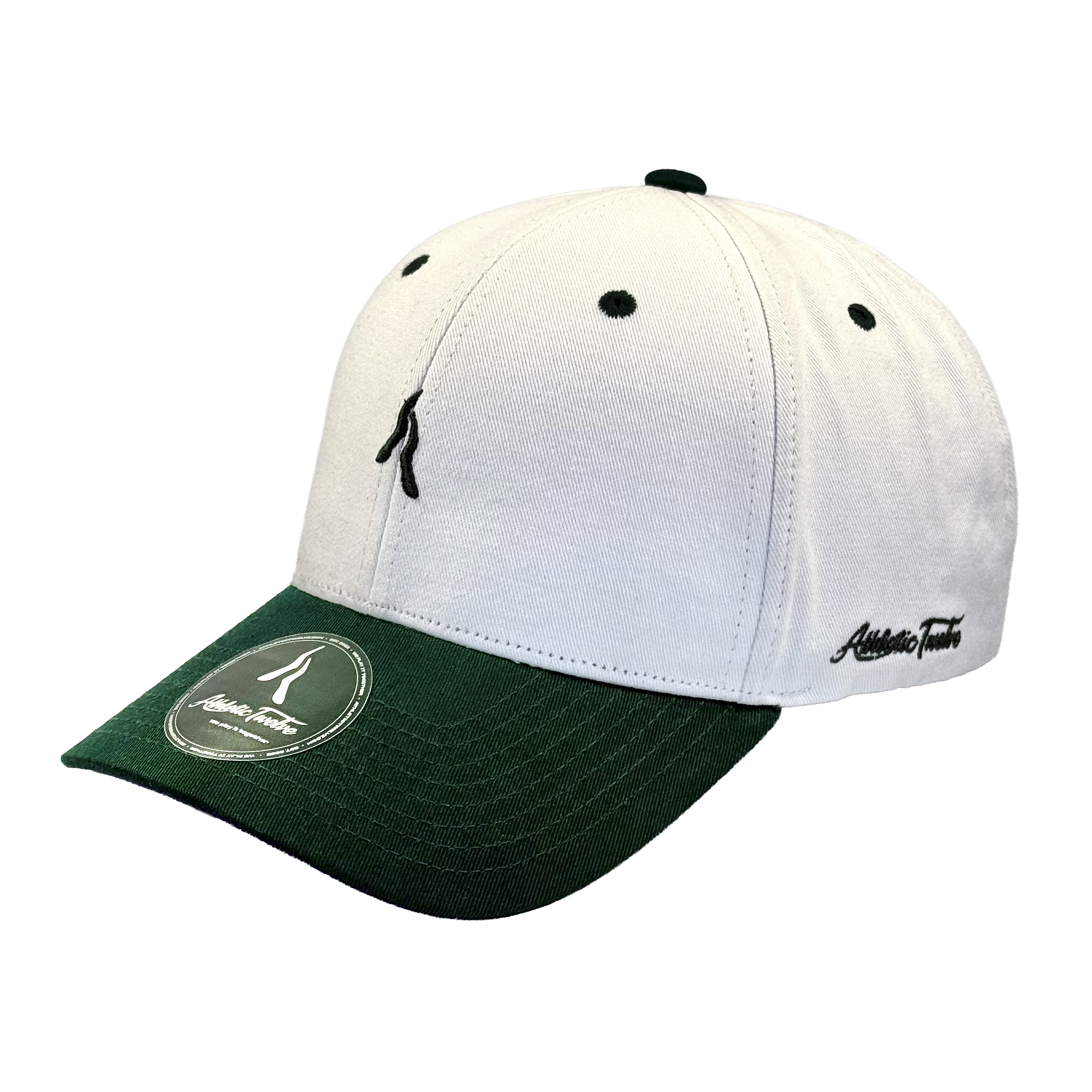 Athletic Twelve baseball cap · Off-white & green