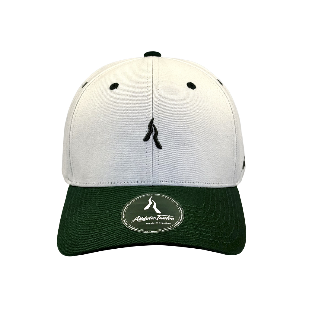 Athletic Twelve baseball cap · Off-white & green